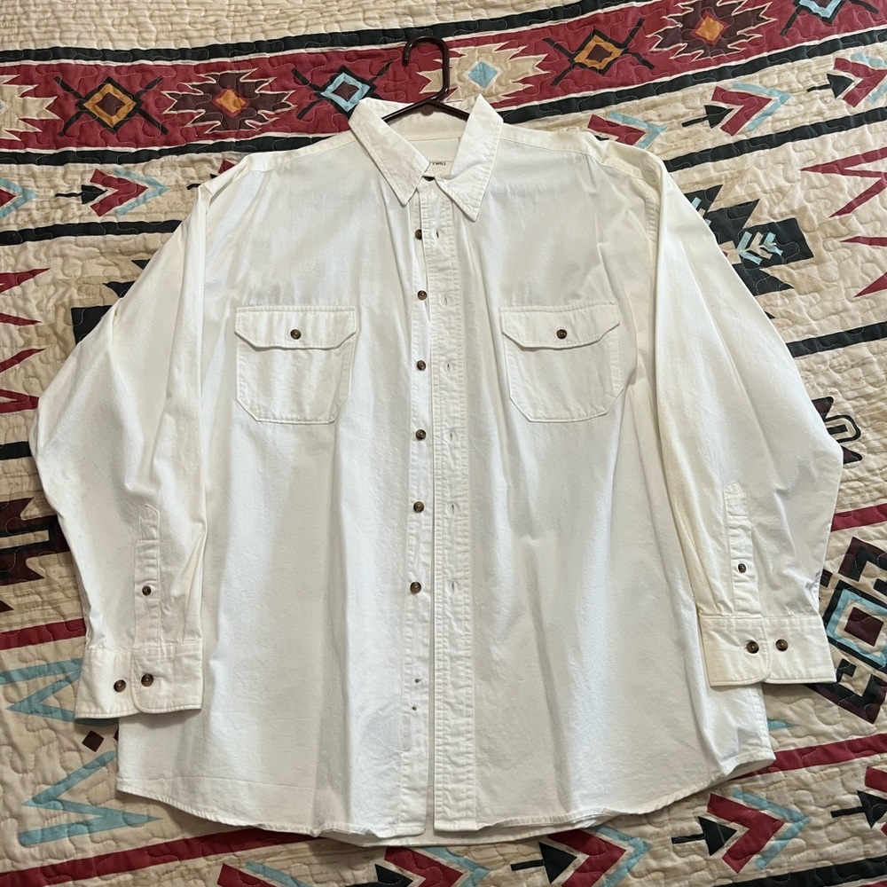 St. John's Bay White Casual Button Down Shirt